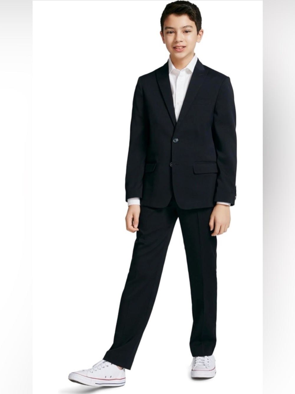 Calvin Klein Young Men's Classic Black Two-Piece Suit  - Size 18/20 - Shirt incl